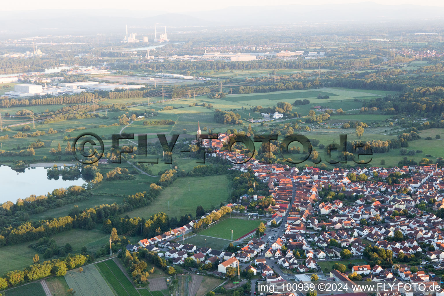 Drone recording of Jockgrim in the state Rhineland-Palatinate, Germany