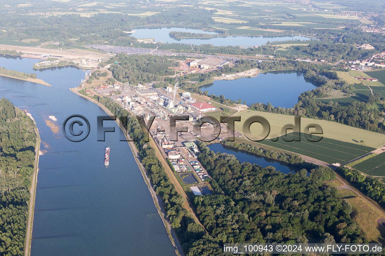 Harbor in Lauterbourg in the state Bas-Rhin, France