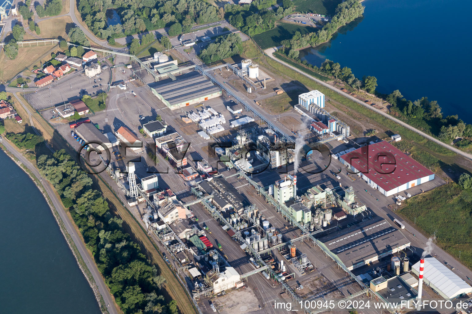 Aerial photograpy of Harbor in Lauterbourg in the state Bas-Rhin, France