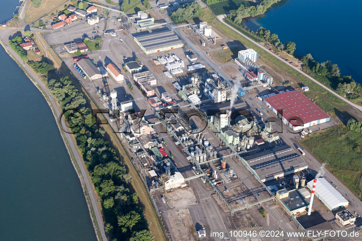 Oblique view of Harbor in Lauterbourg in the state Bas-Rhin, France