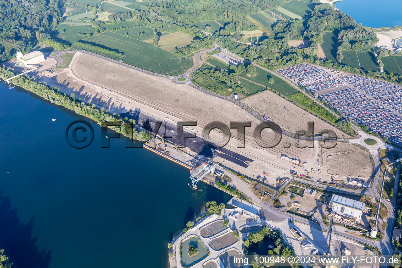 Aerial photograpy of Lauterbourg in the state Bas-Rhin, France