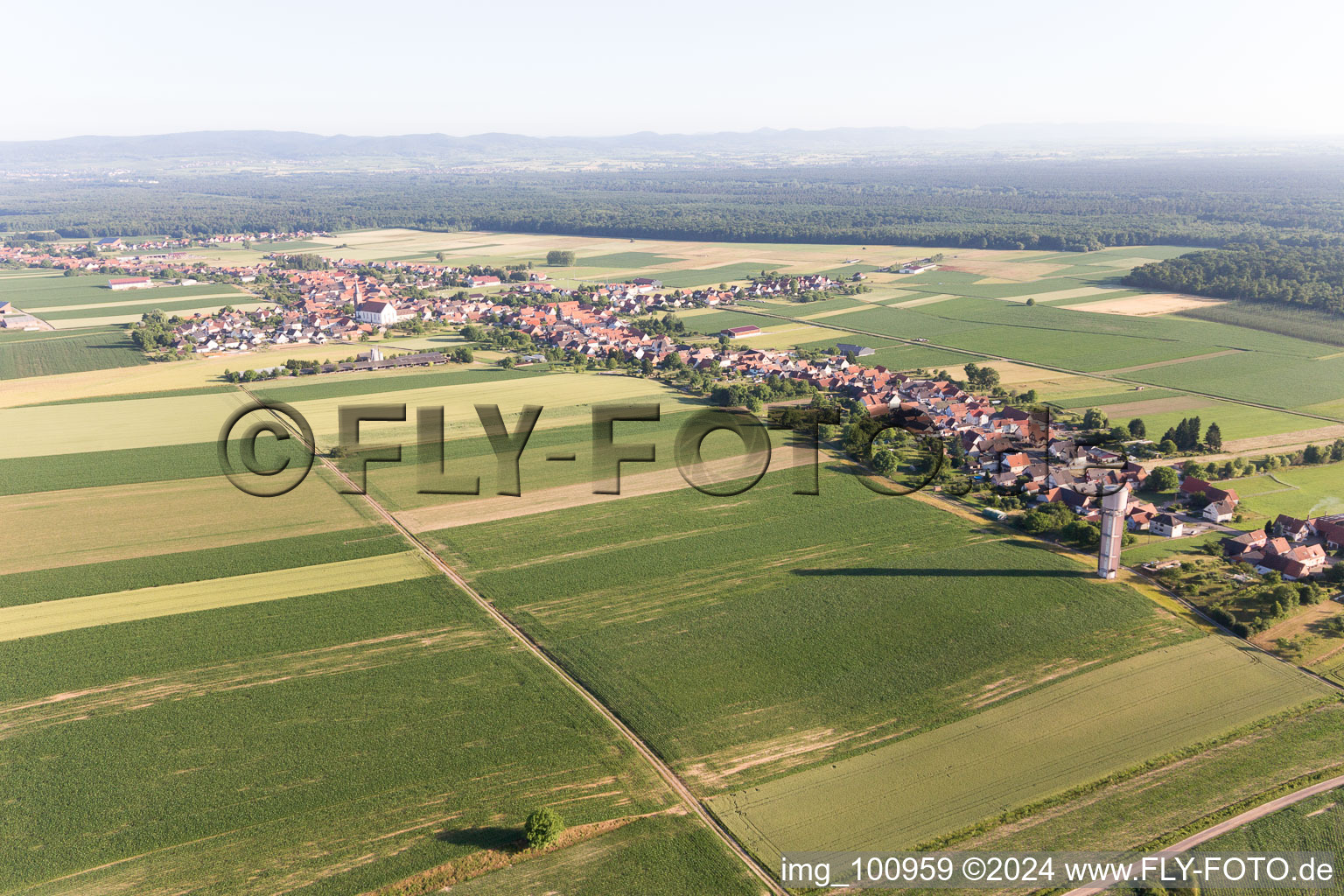 Bird's eye view of Schleithal in the state Bas-Rhin, France