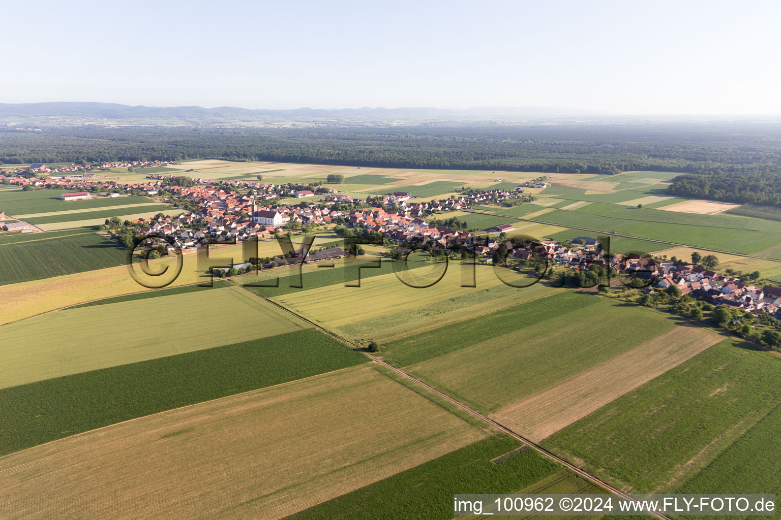 Drone recording of Schleithal in the state Bas-Rhin, France