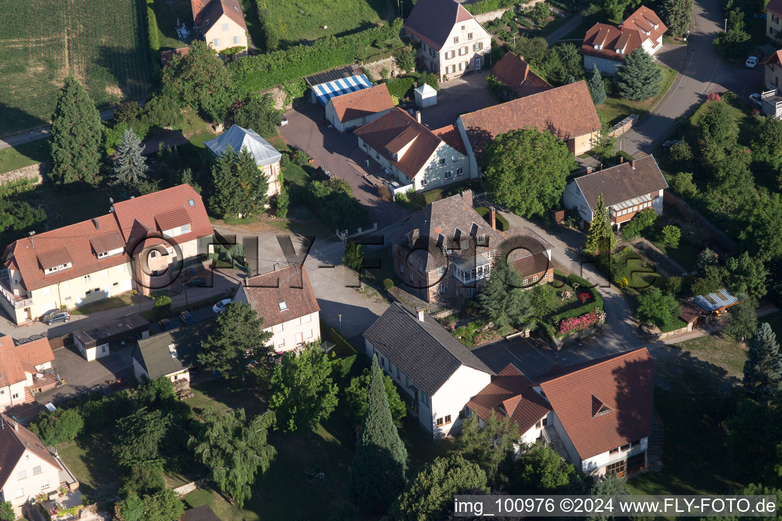 Steinseltz in the state Bas-Rhin, France from above