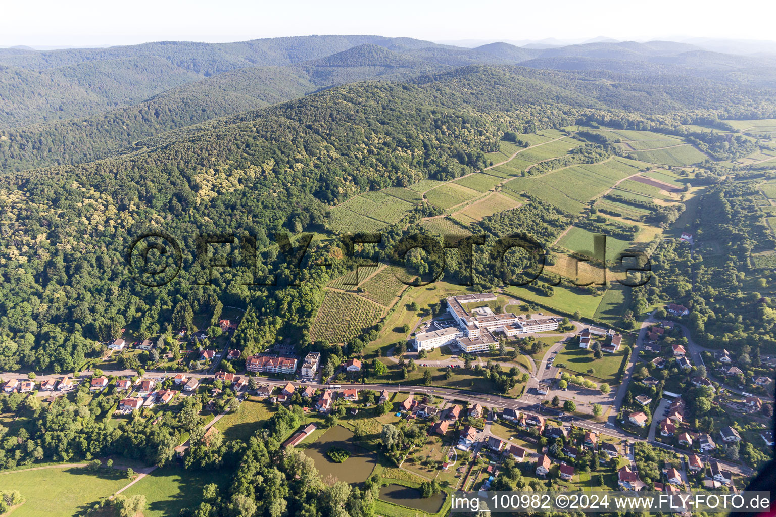 Wissembourg in the state Bas-Rhin, France from above