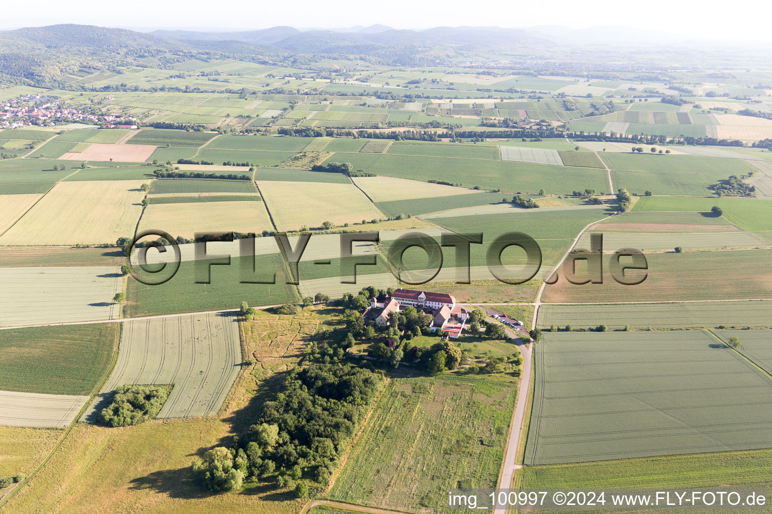 Drone image of Schweighofen in the state Rhineland-Palatinate, Germany