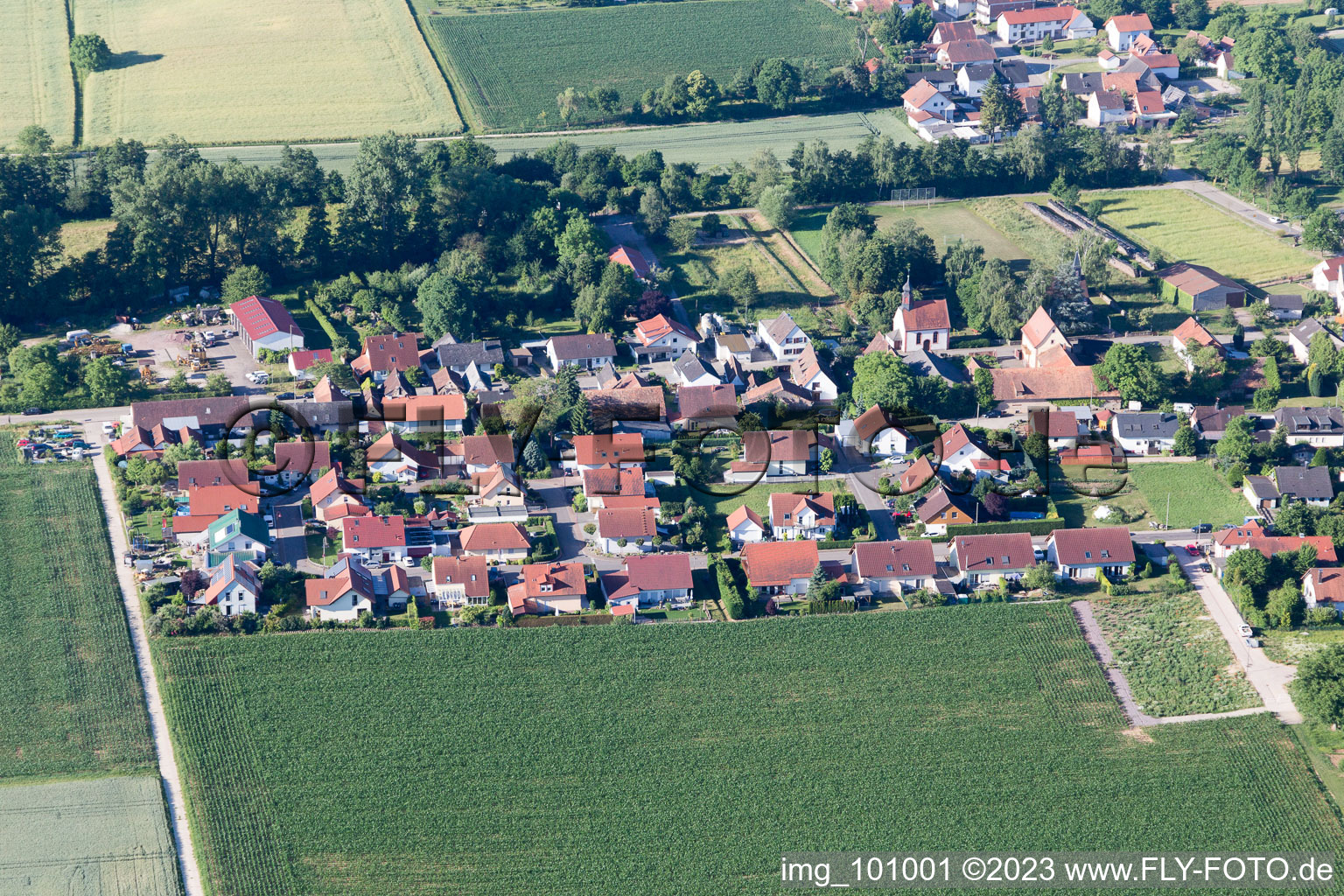 Niederotterbach in the state Rhineland-Palatinate, Germany from above