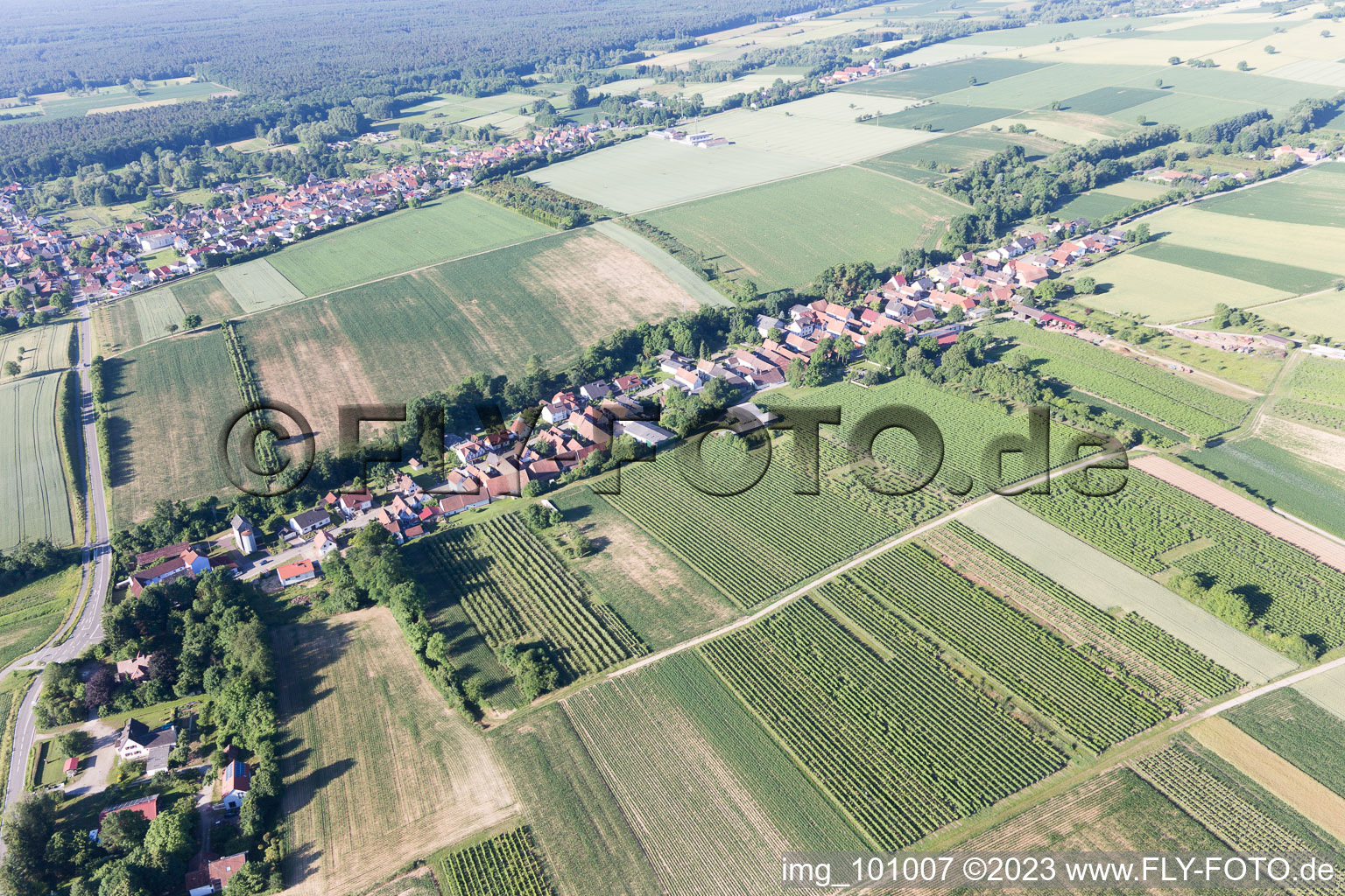 Bird's eye view of Vollmersweiler in the state Rhineland-Palatinate, Germany