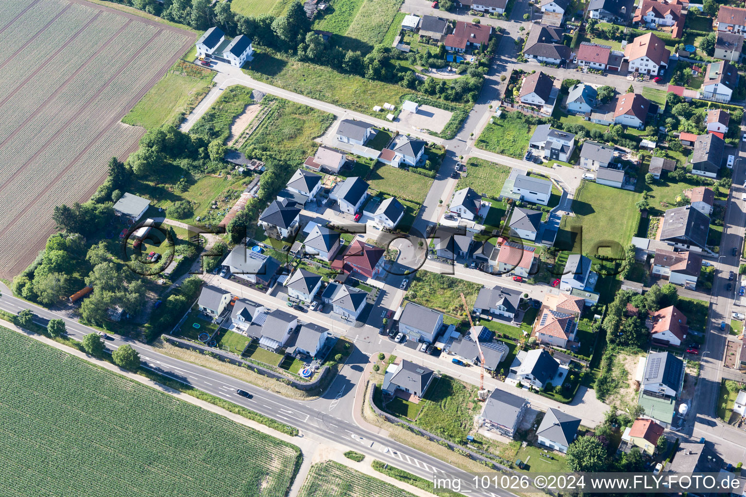 Minfeld in the state Rhineland-Palatinate, Germany from above