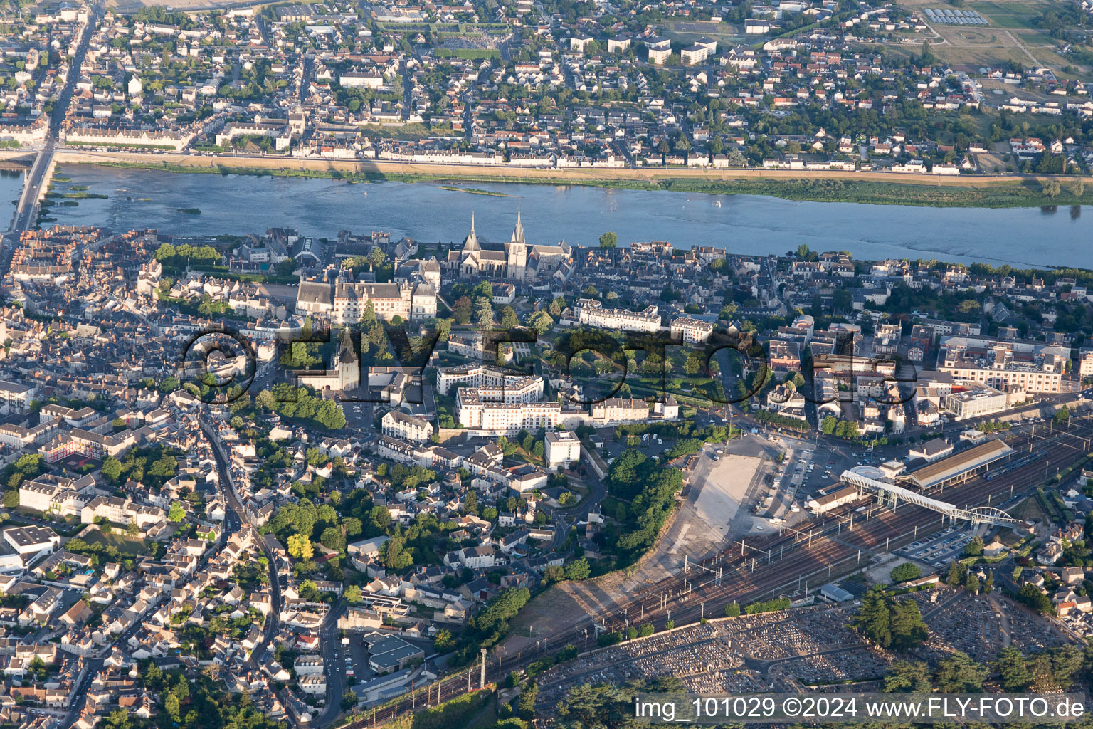 Aerial view of Blois in the state Loir et Cher, France