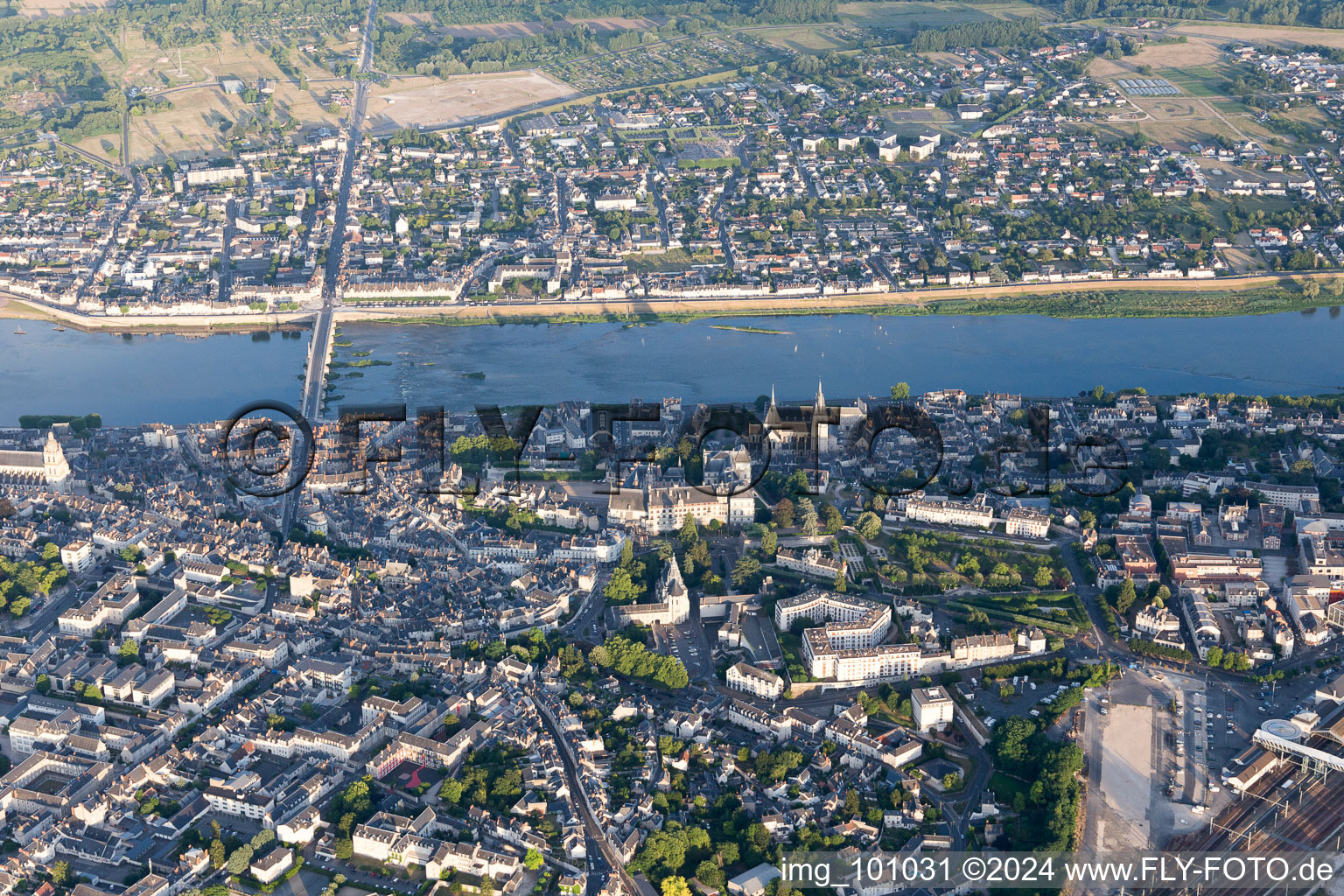 Oblique view of Blois in the state Loir et Cher, France