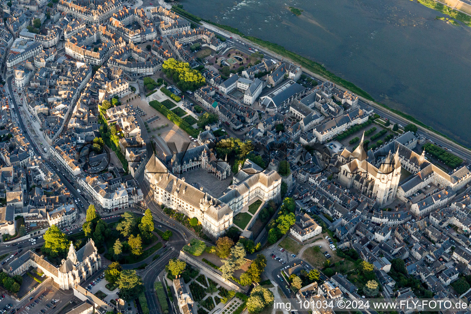 Blois in the state Loir et Cher, France seen from above