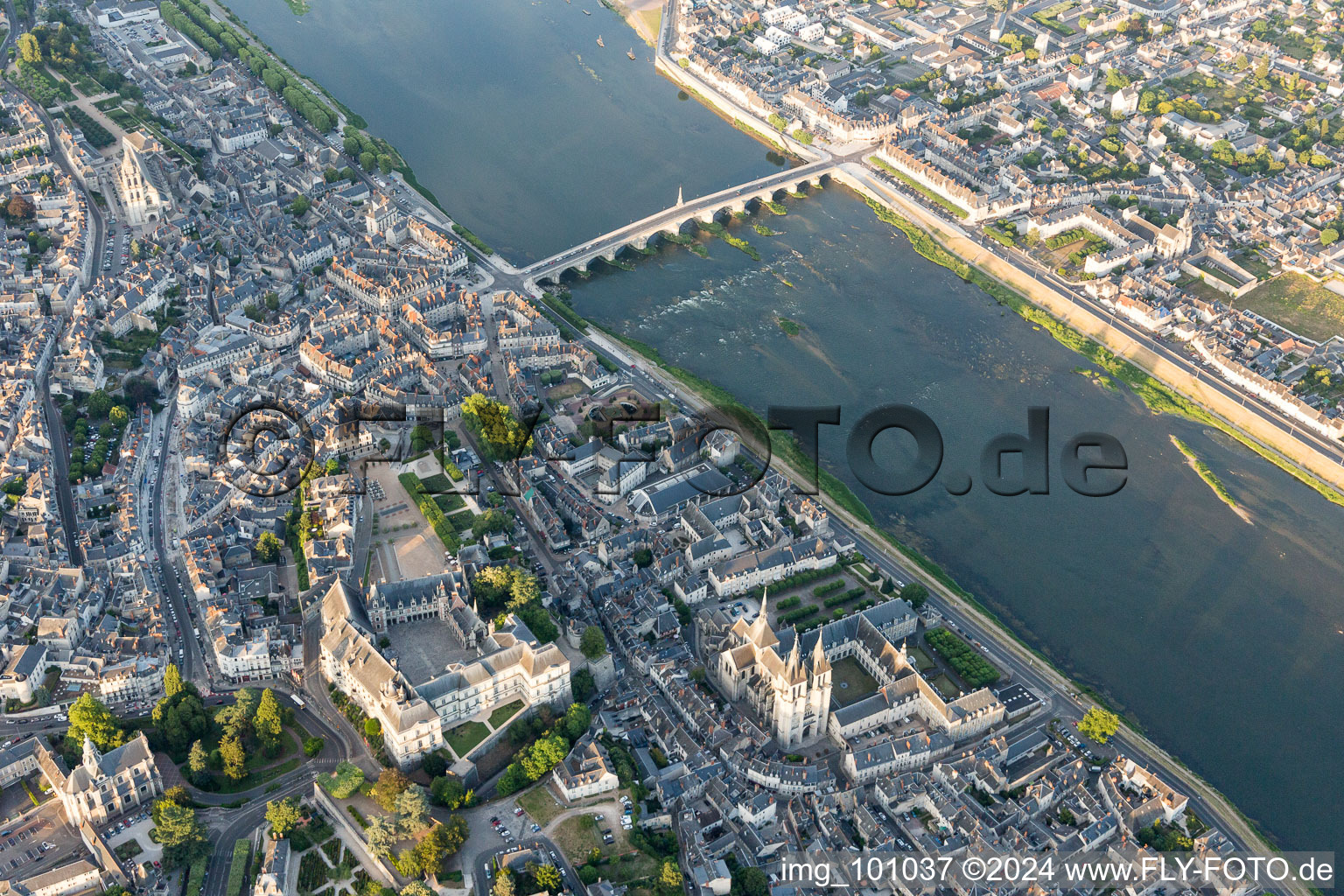 Bird's eye view of Blois in the state Loir et Cher, France