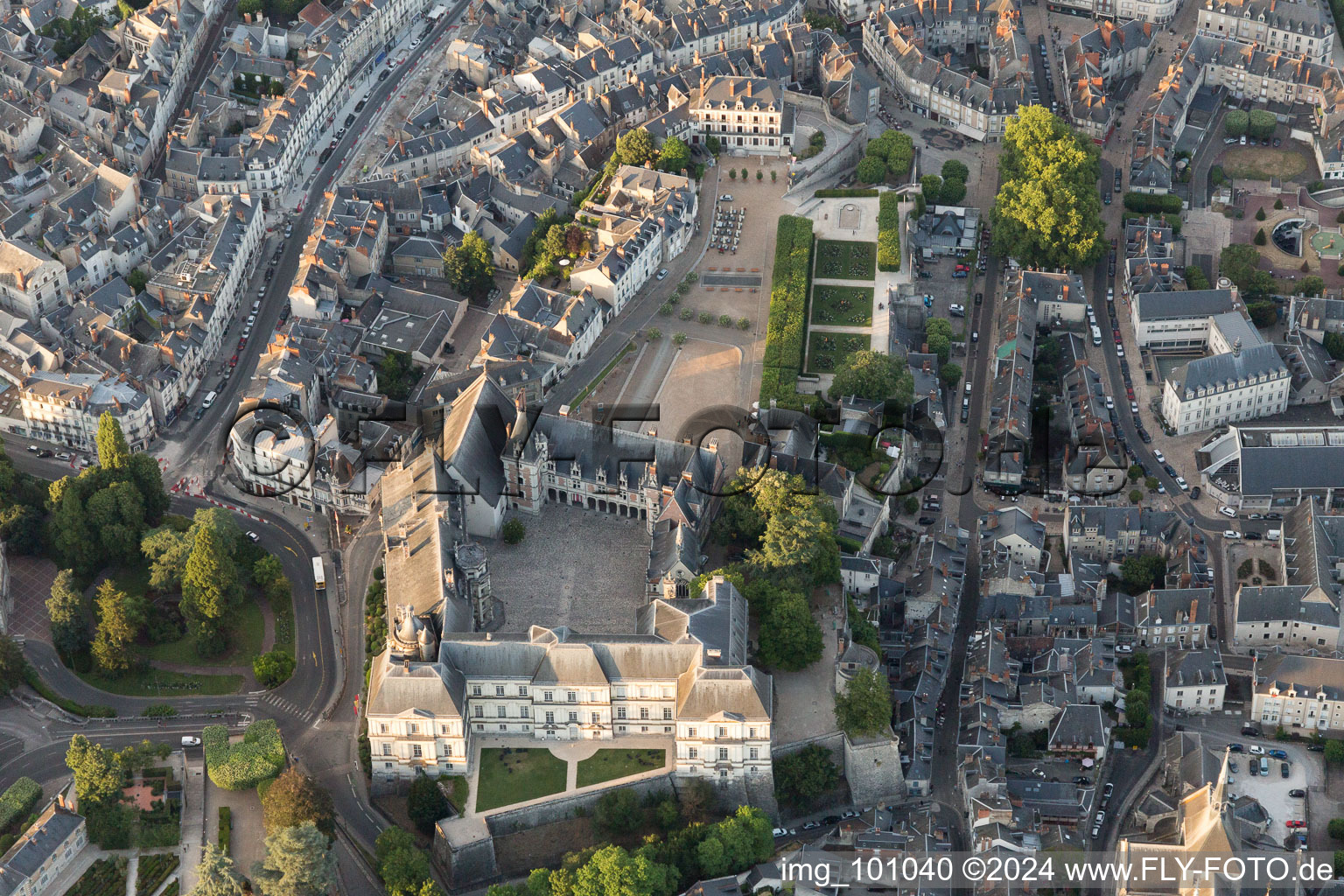 Drone recording of Blois in the state Loir et Cher, France