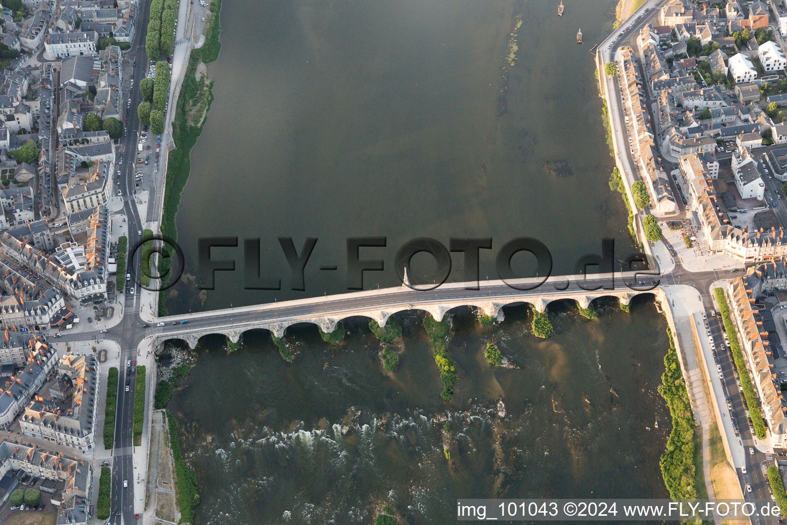 Blois in the state Loir et Cher, France from a drone