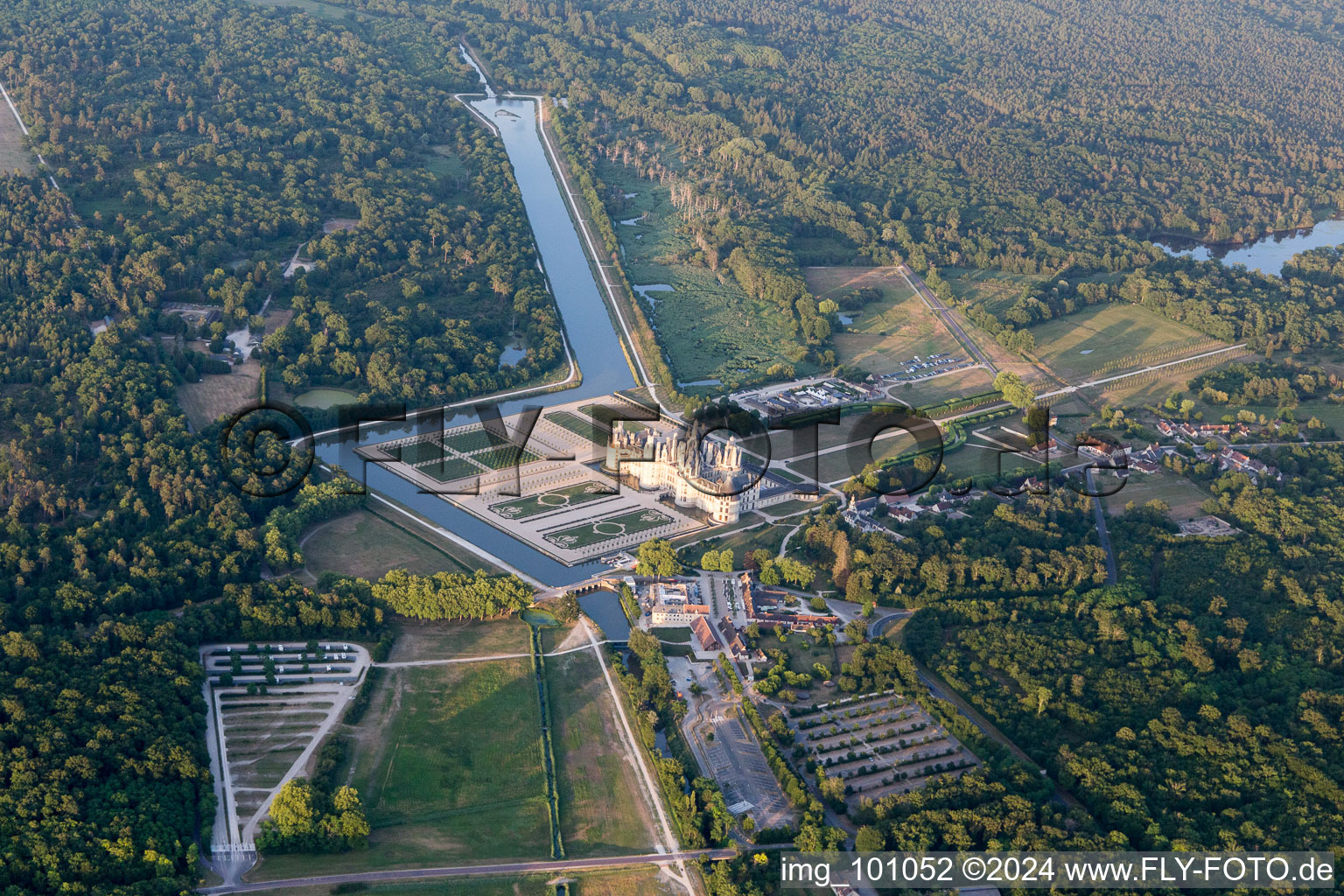 Bird's eye view of Chambord in the state Loir et Cher, France