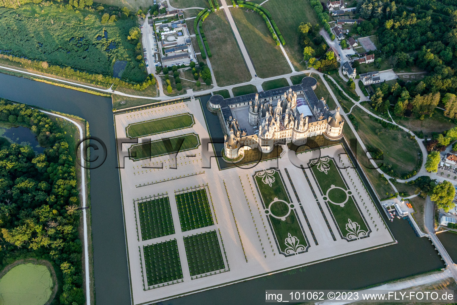 Chambord in the state Loir et Cher, France from the drone perspective