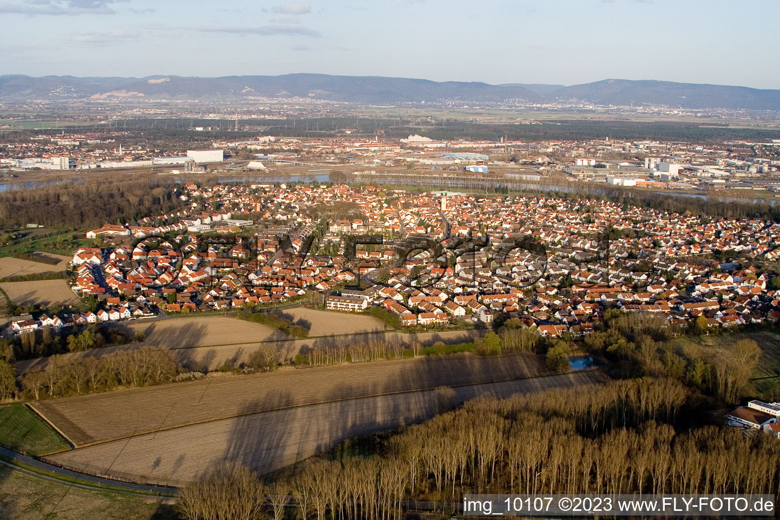 Altrip in the state Rhineland-Palatinate, Germany out of the air