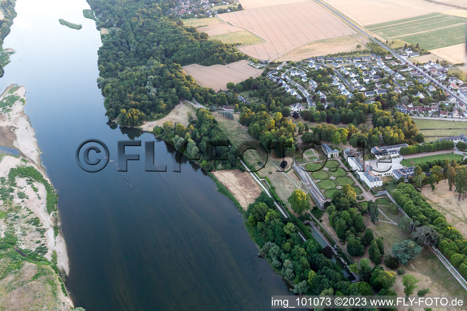 Menars in the state Loir et Cher, France from a drone