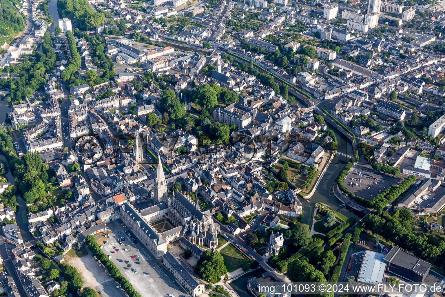 Old Town area and city center in Vendome in Centre-Val de Loire, France