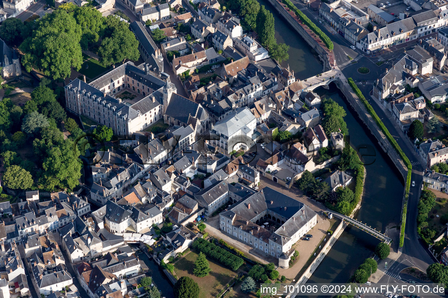 Bird's eye view of Vendôme in the state Loir et Cher, France