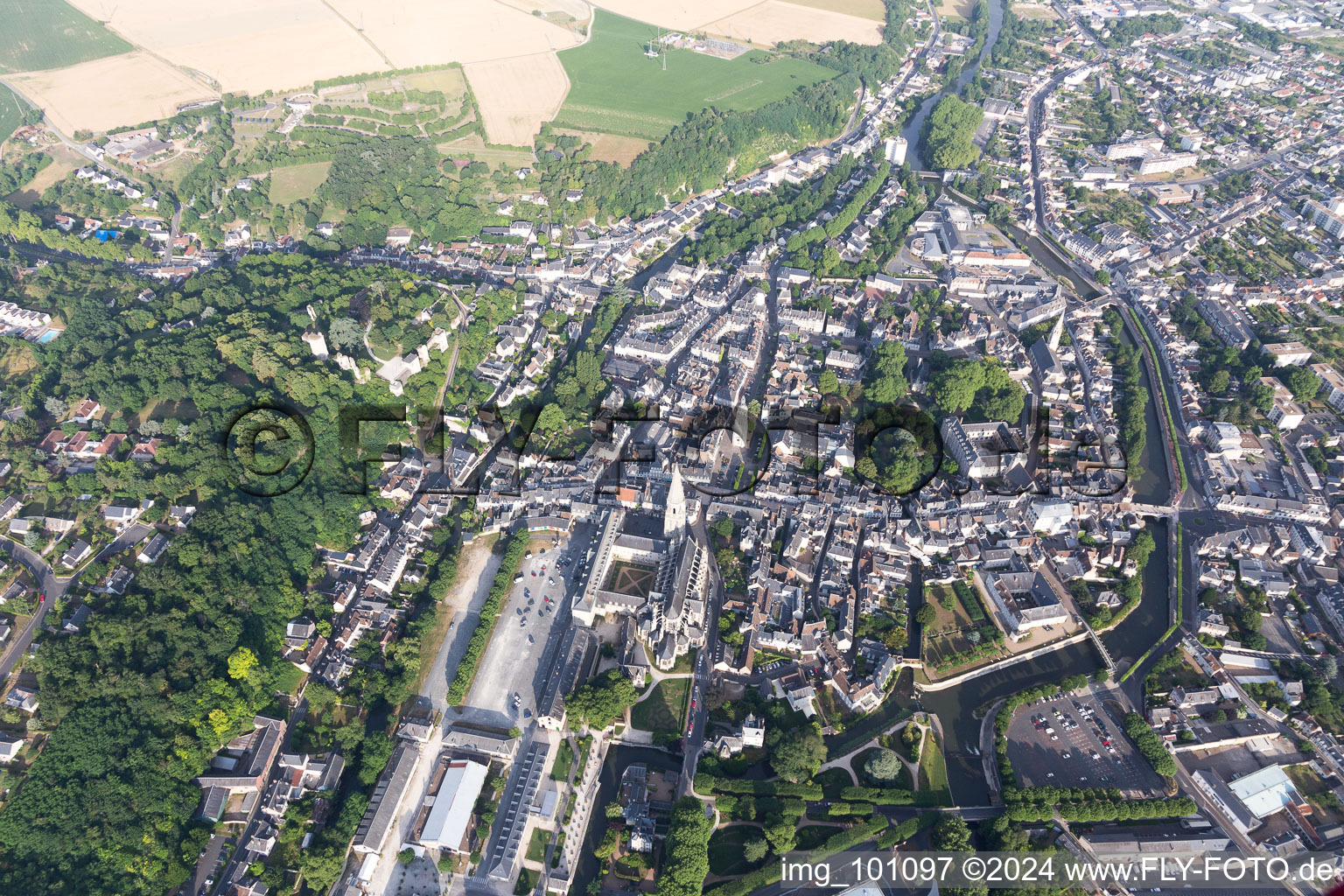 Vendôme in the state Loir et Cher, France viewn from the air