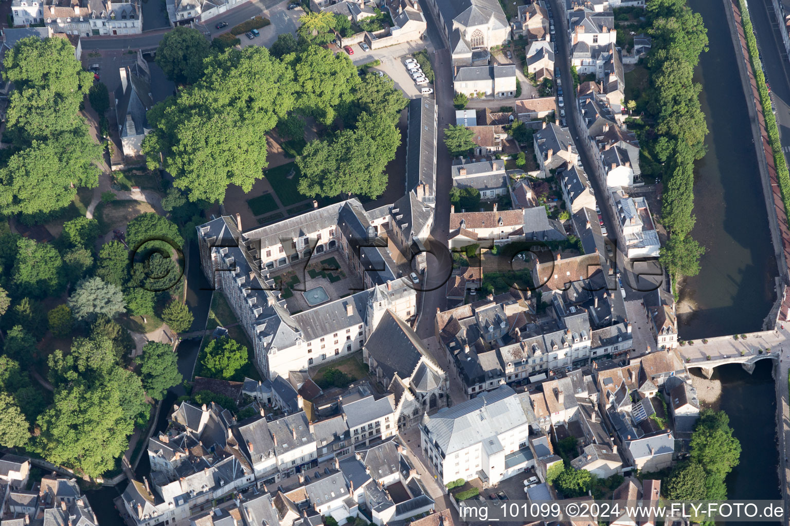 Drone image of Vendôme in the state Loir et Cher, France