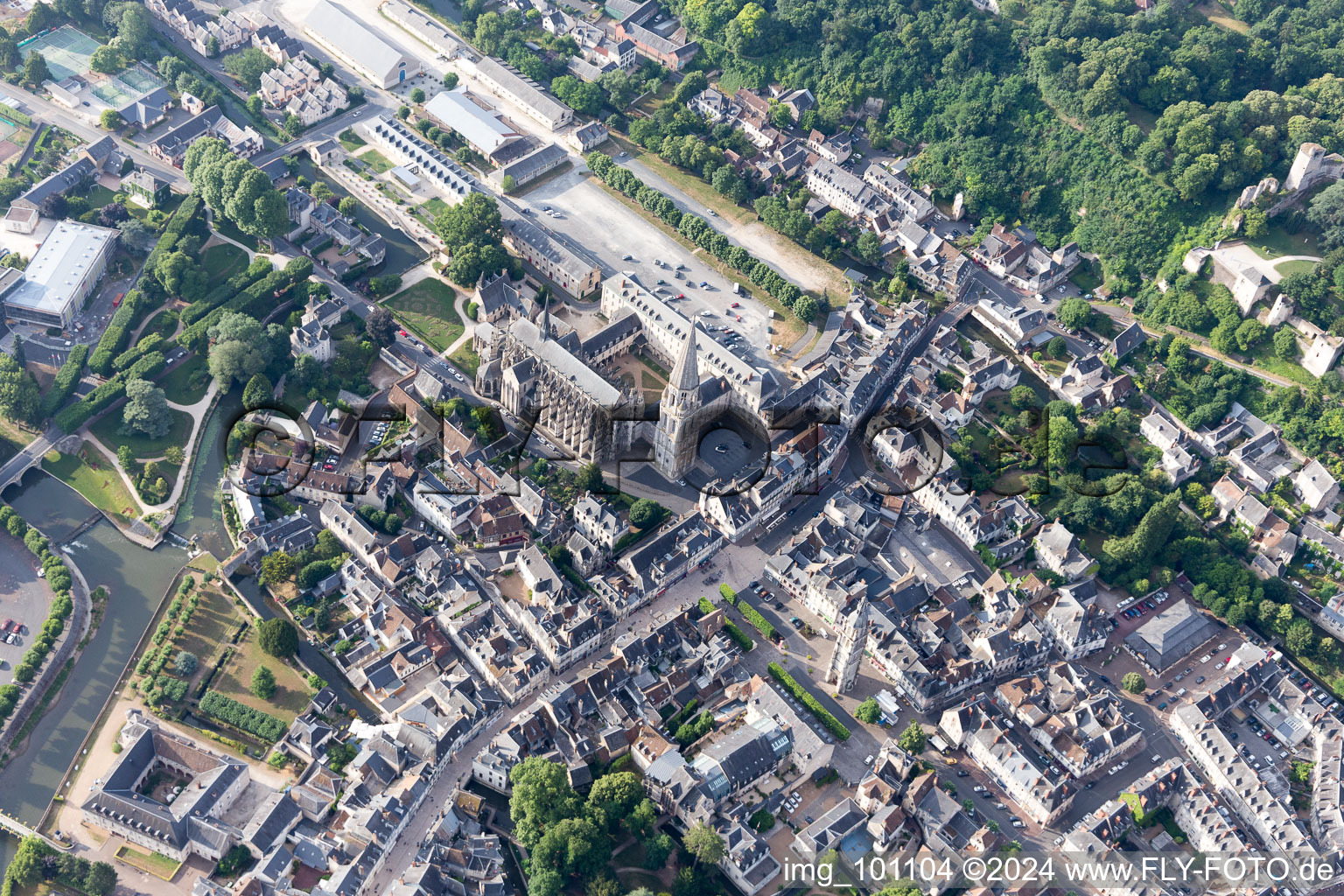 Aerial view of Vendôme in the state Loir et Cher, France