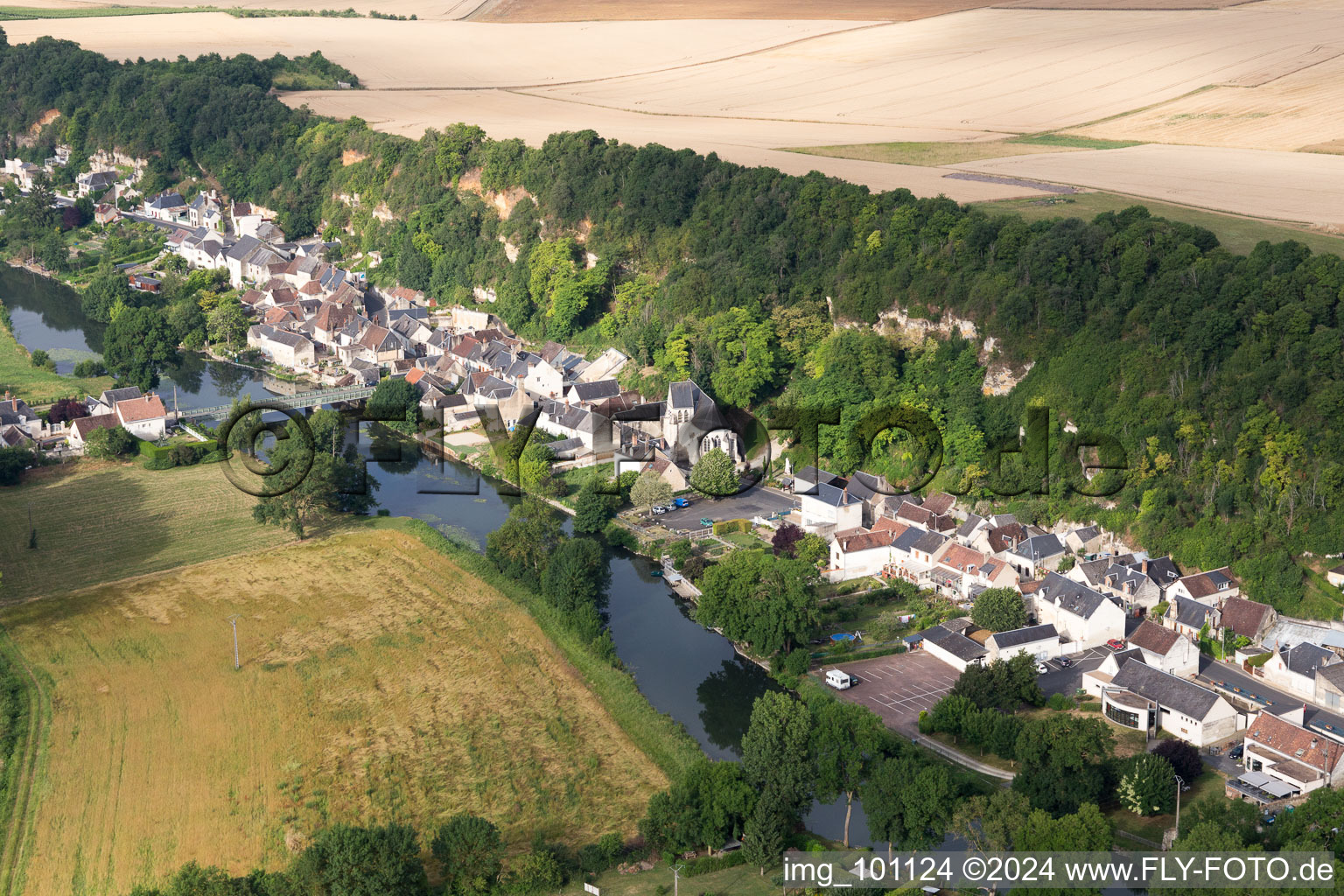 Bird's eye view of Saint-Rimay in the state Loir et Cher, France