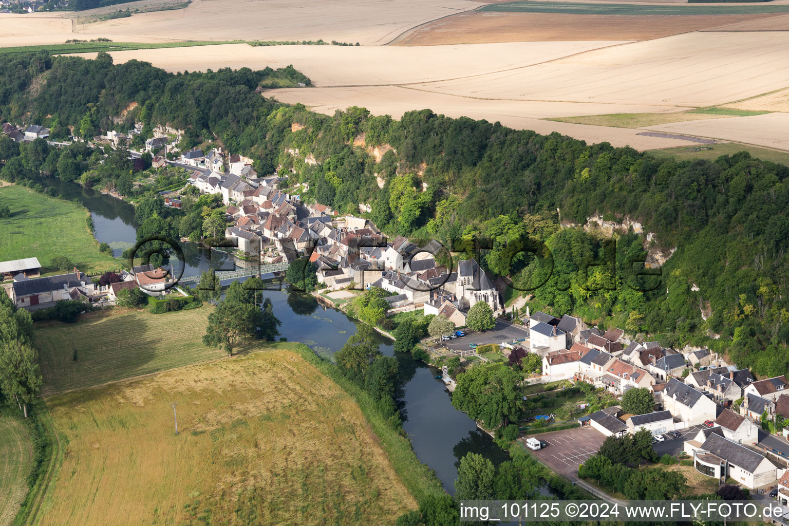 Saint-Rimay in the state Loir et Cher, France viewn from the air