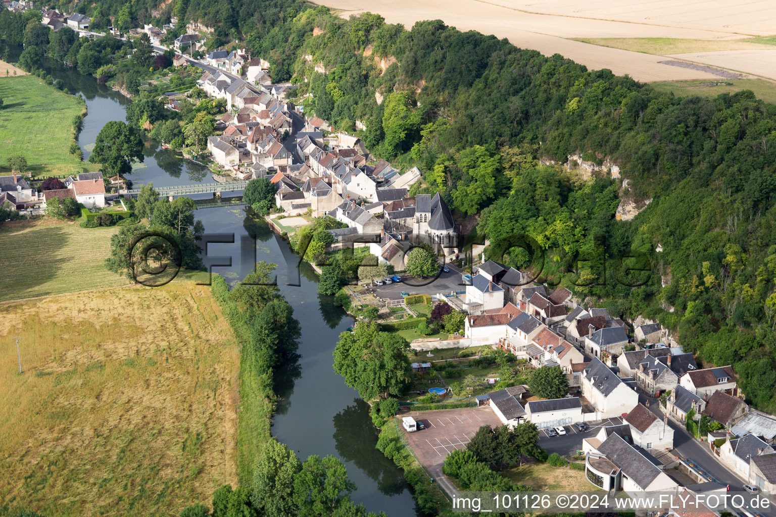 Drone recording of Saint-Rimay in the state Loir et Cher, France