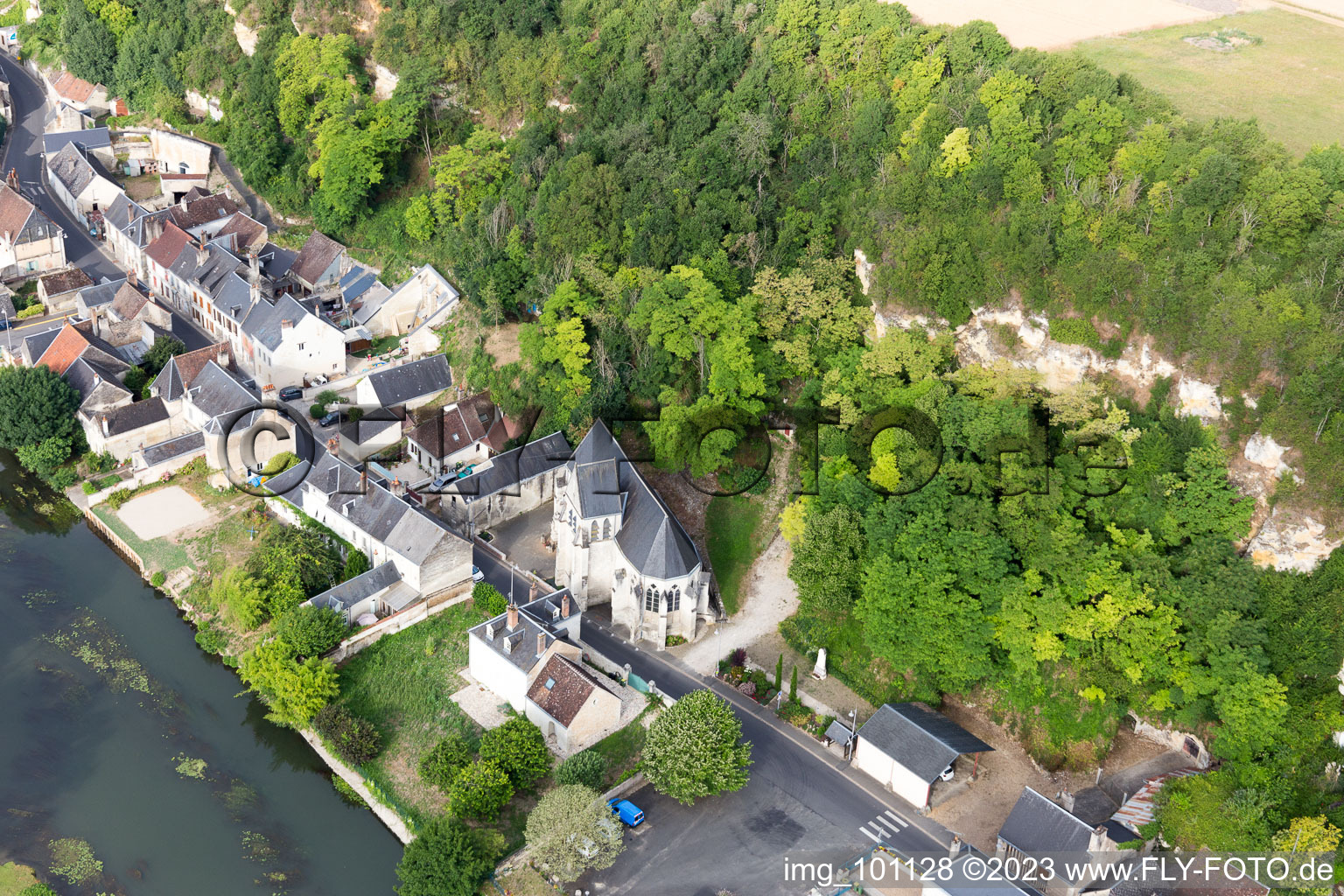 Saint-Rimay in the state Loir et Cher, France from the drone perspective