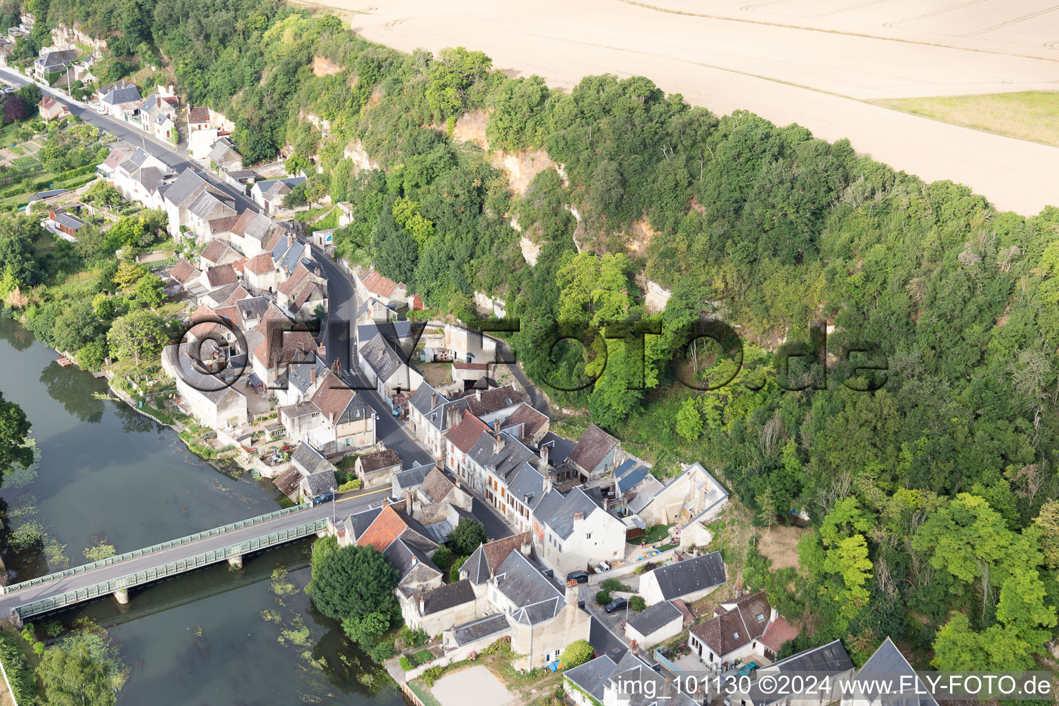 Saint-Rimay in the state Loir et Cher, France seen from a drone