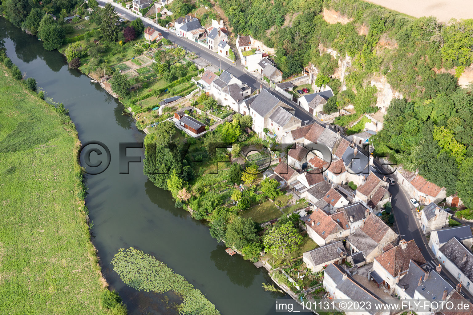 Aerial view of Saint-Rimay in the state Loir et Cher, France