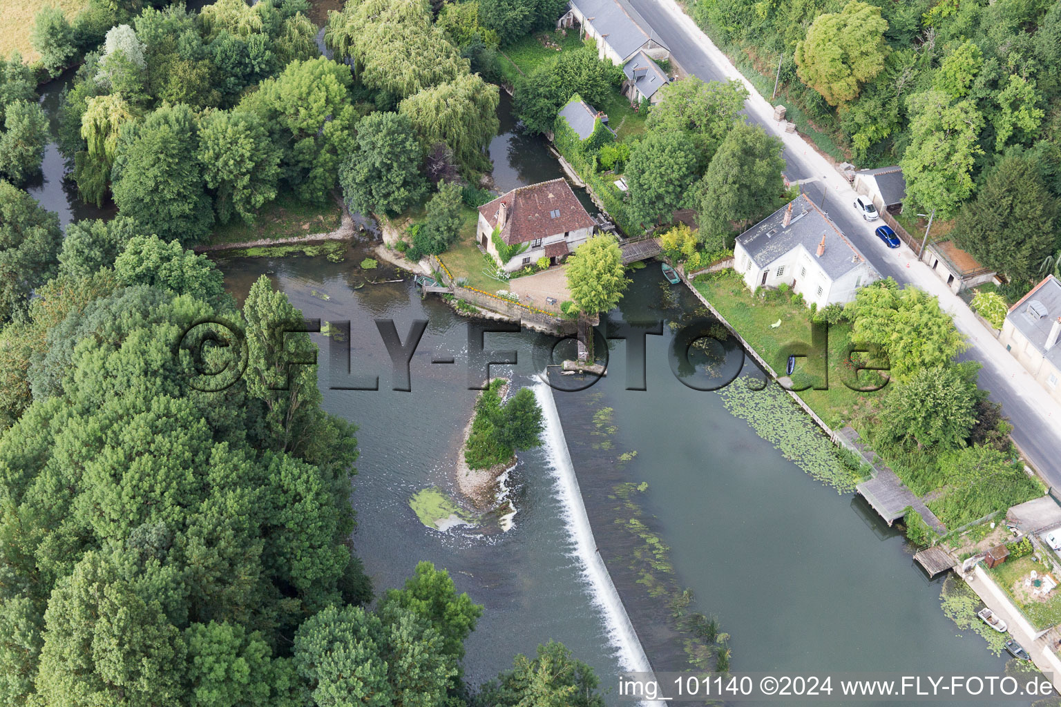 Montoire-sur-le-Loir in the state Loir et Cher, France out of the air