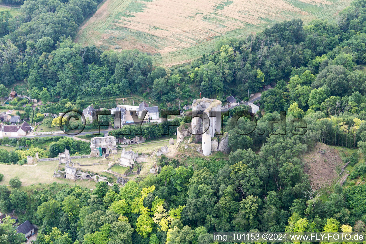 Lavardin in the state Loir et Cher, France viewn from the air