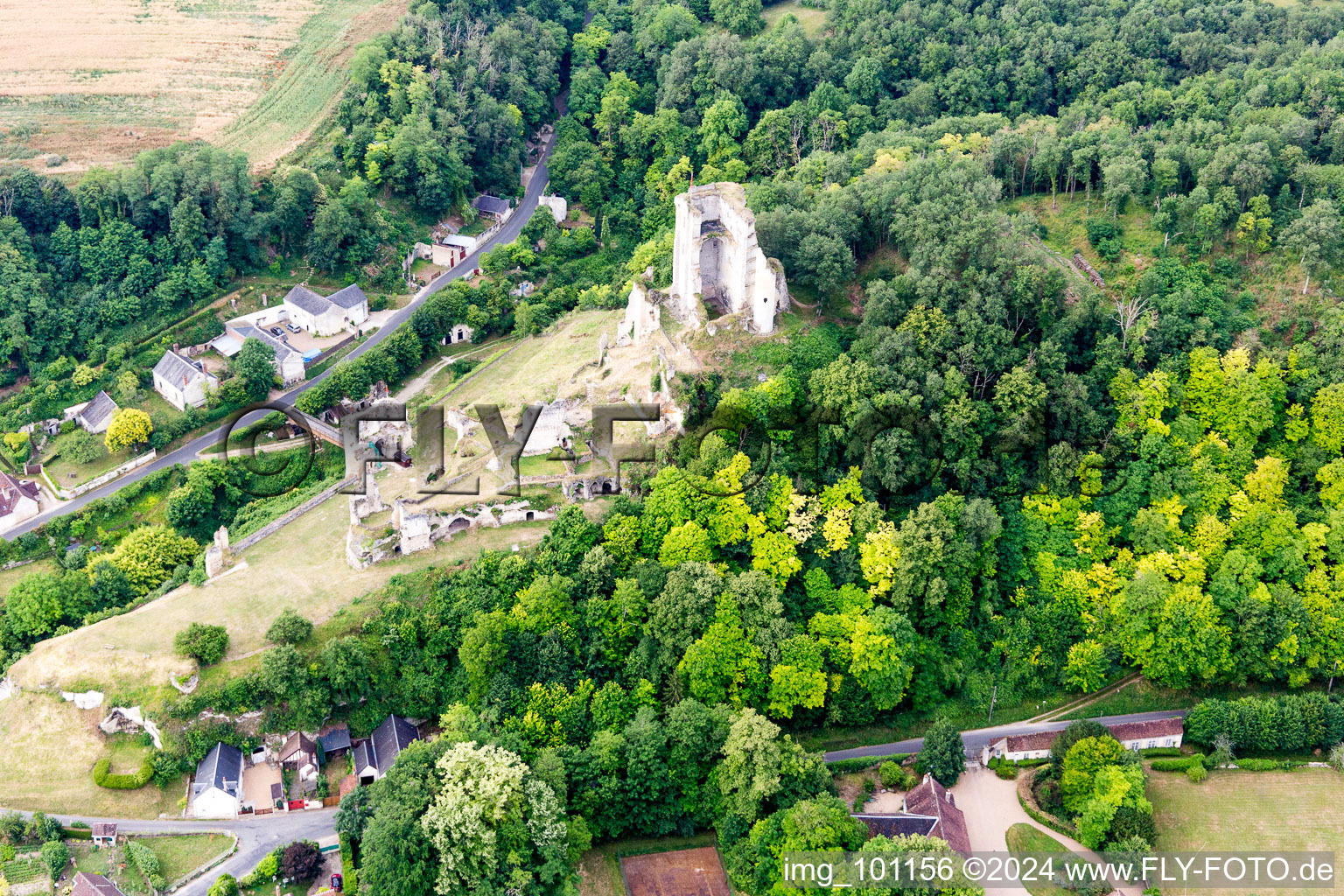 Lavardin in the state Loir et Cher, France from the drone perspective