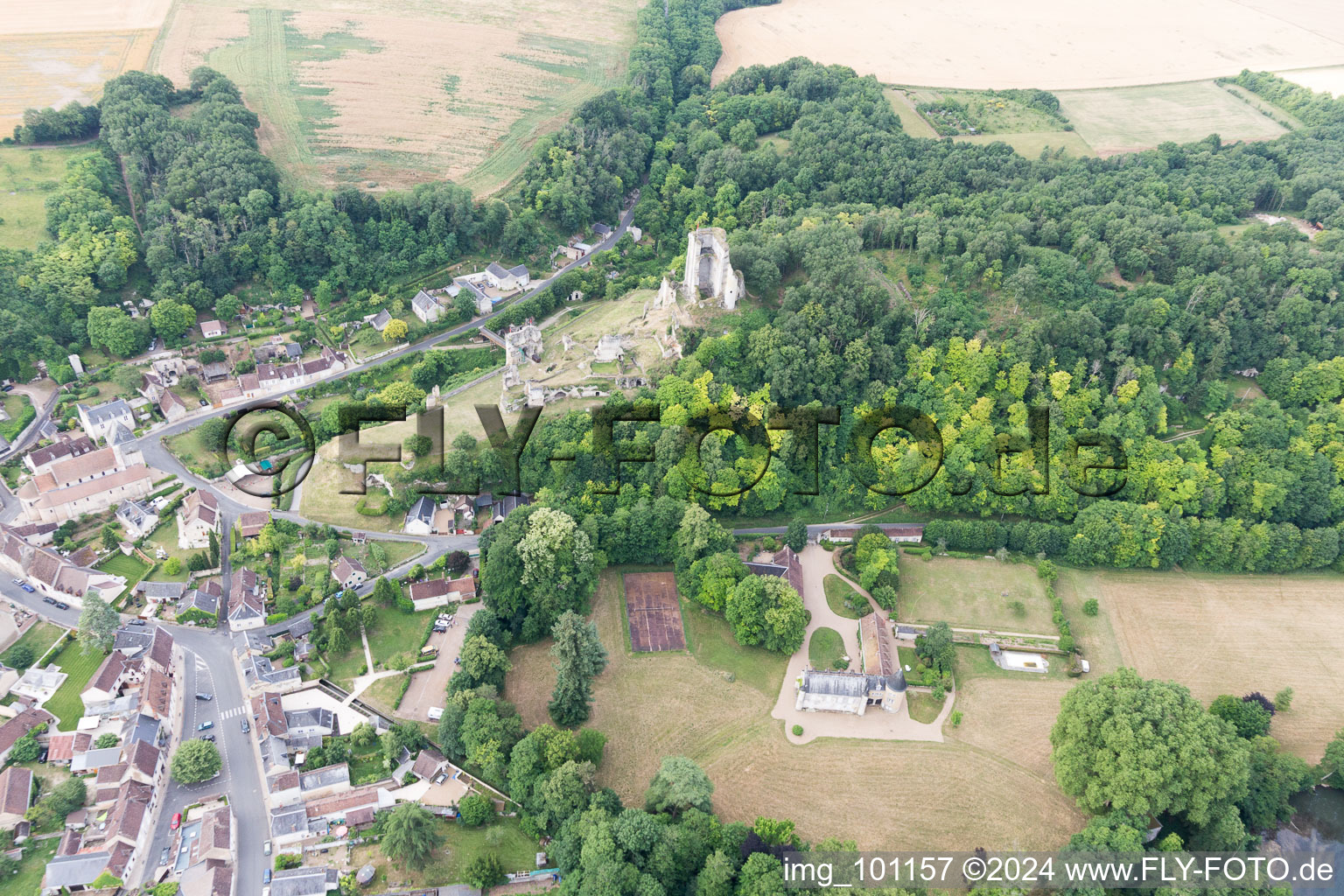 Lavardin in the state Loir et Cher, France from a drone