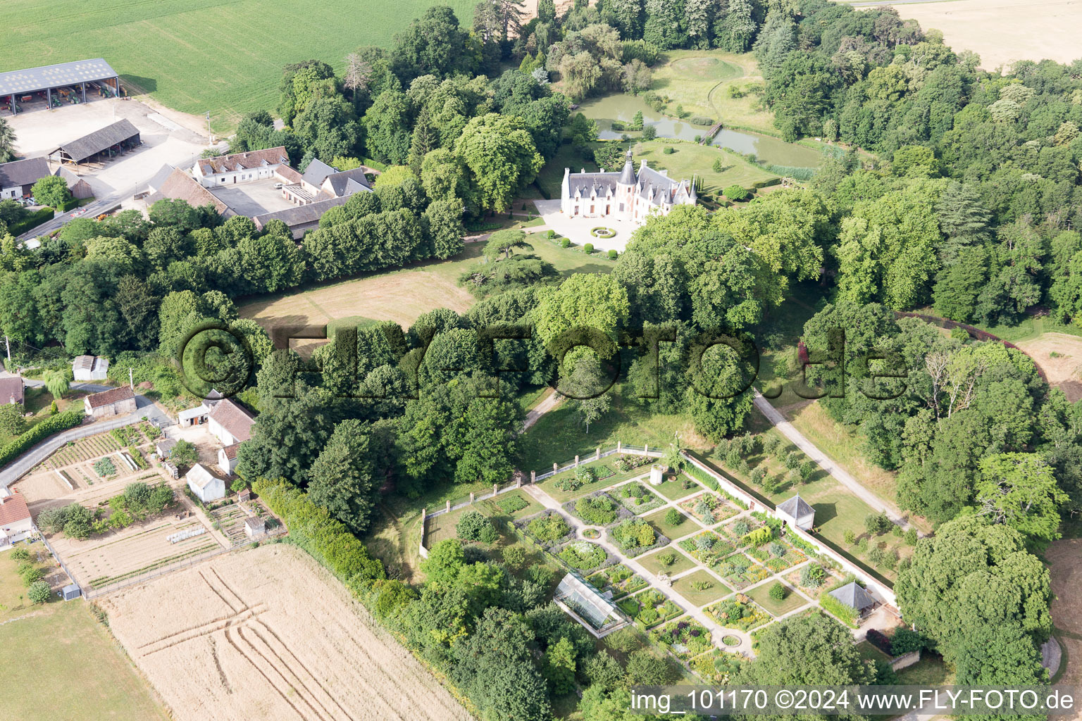 Aerial view of Saint-Cyr-du-Gault in the state Loir et Cher, France