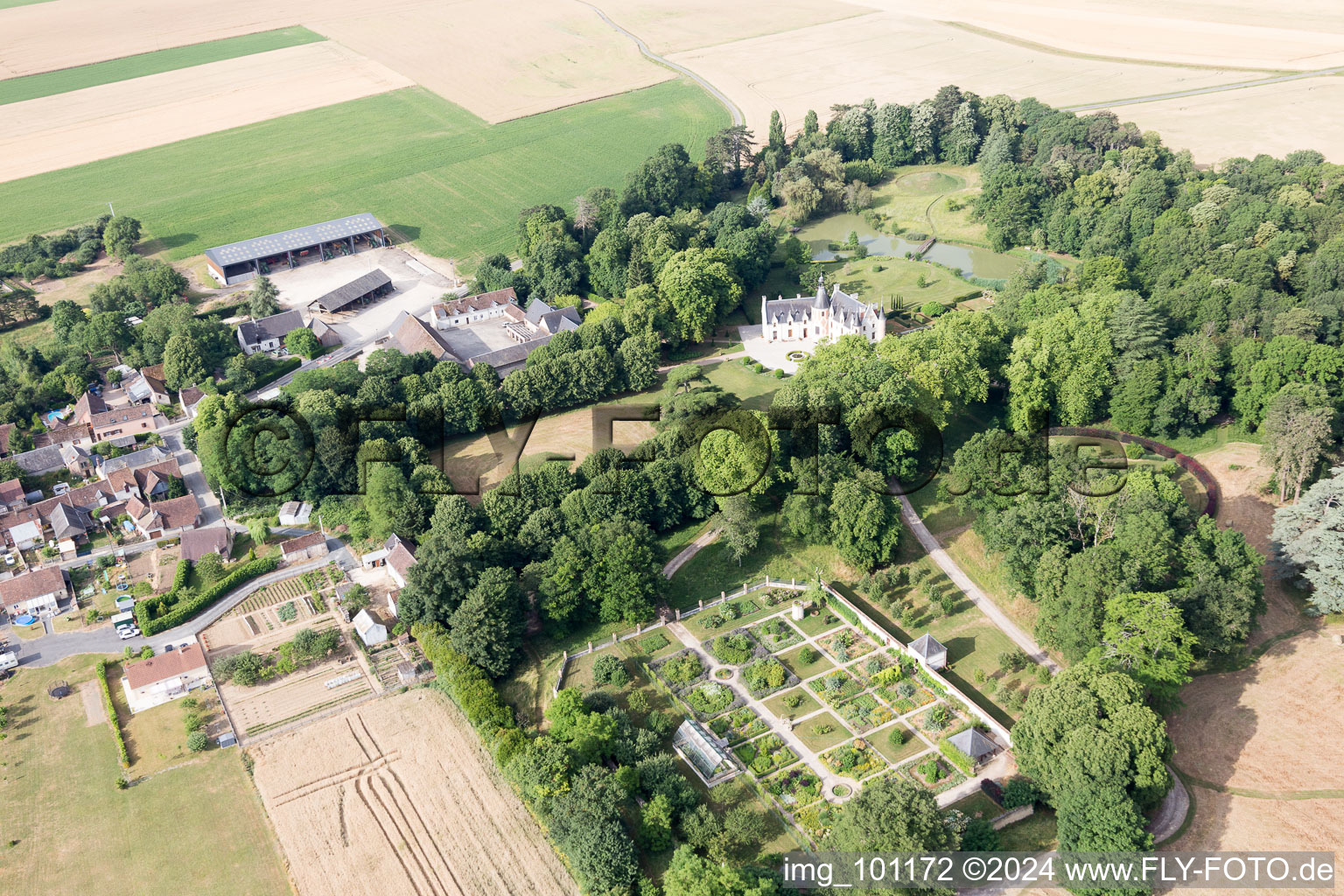 Aerial photograpy of Saint-Cyr-du-Gault in the state Loir et Cher, France