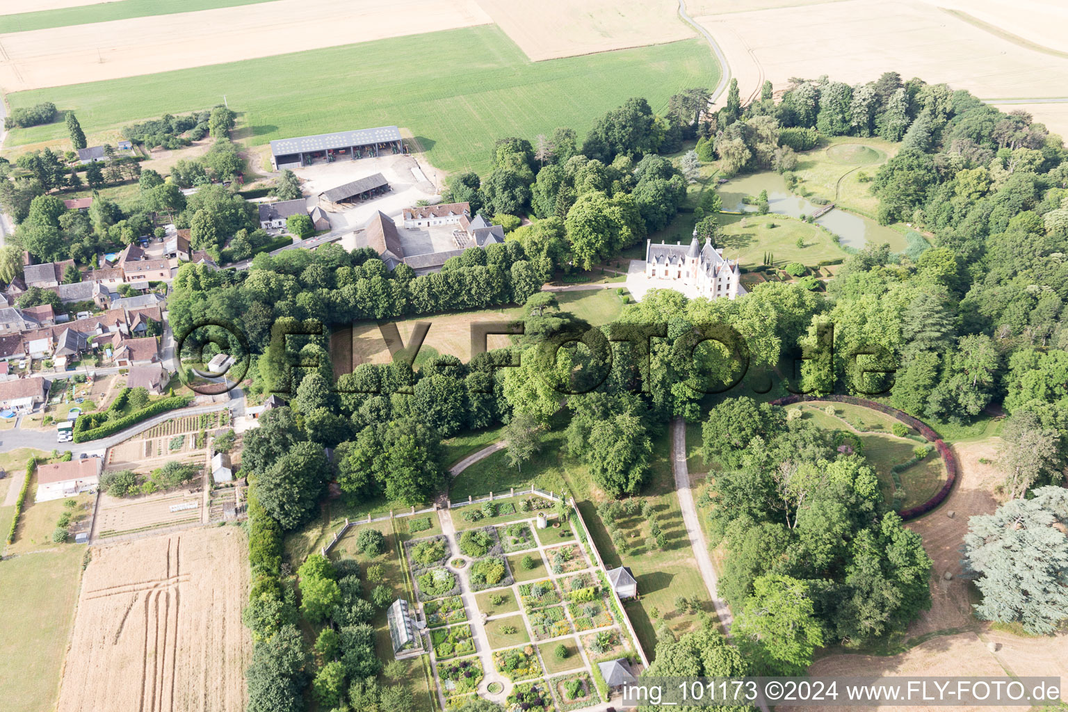 Oblique view of Saint-Cyr-du-Gault in the state Loir et Cher, France