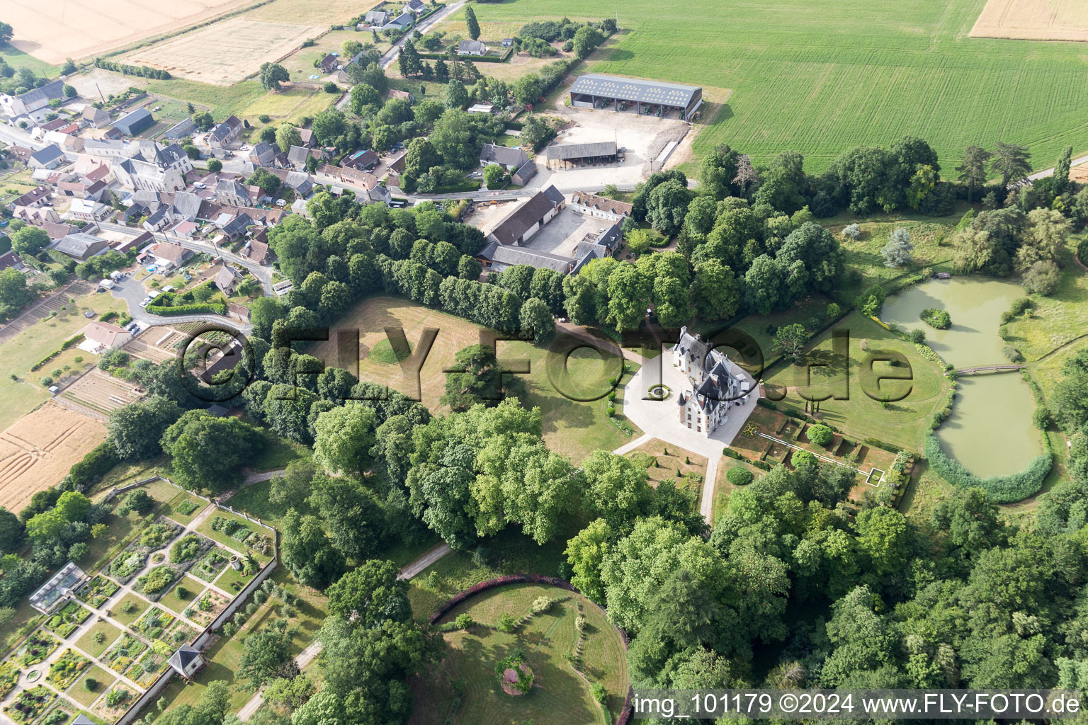 Saint-Cyr-du-Gault in the state Loir et Cher, France from above