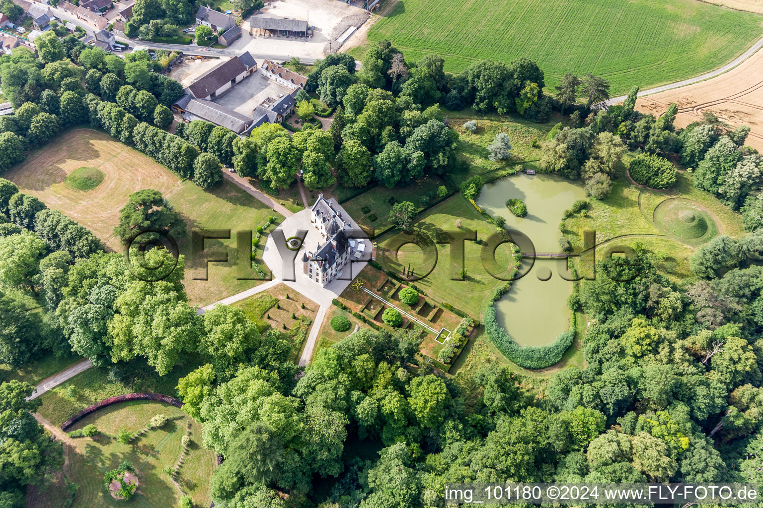 Building complex in the park of the castle Saint-Cyr-du-Gault in Saint-Cyr-du-Gault in Centre-Val de Loire, France