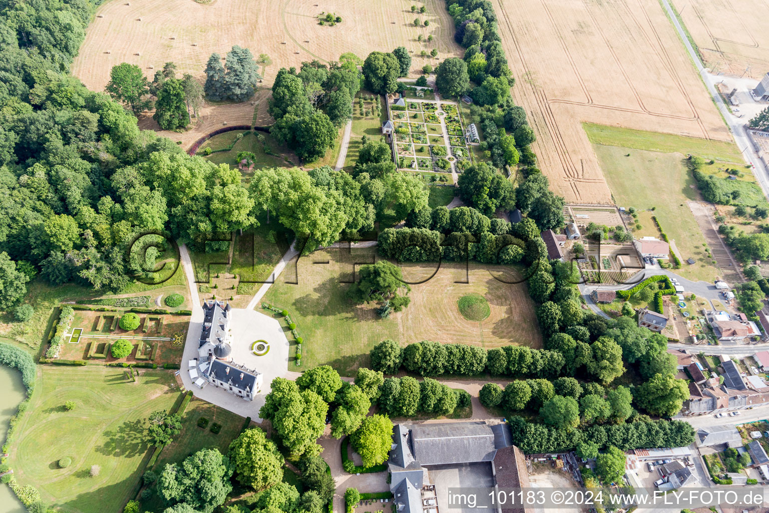 Saint-Cyr-du-Gault in the state Loir et Cher, France seen from above