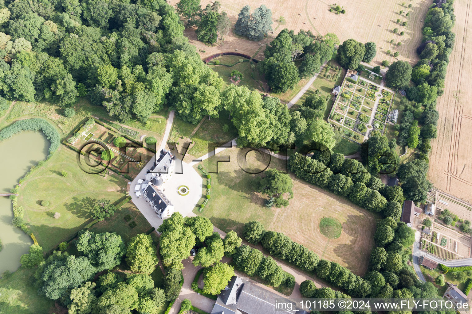 Bird's eye view of Saint-Cyr-du-Gault in the state Loir et Cher, France