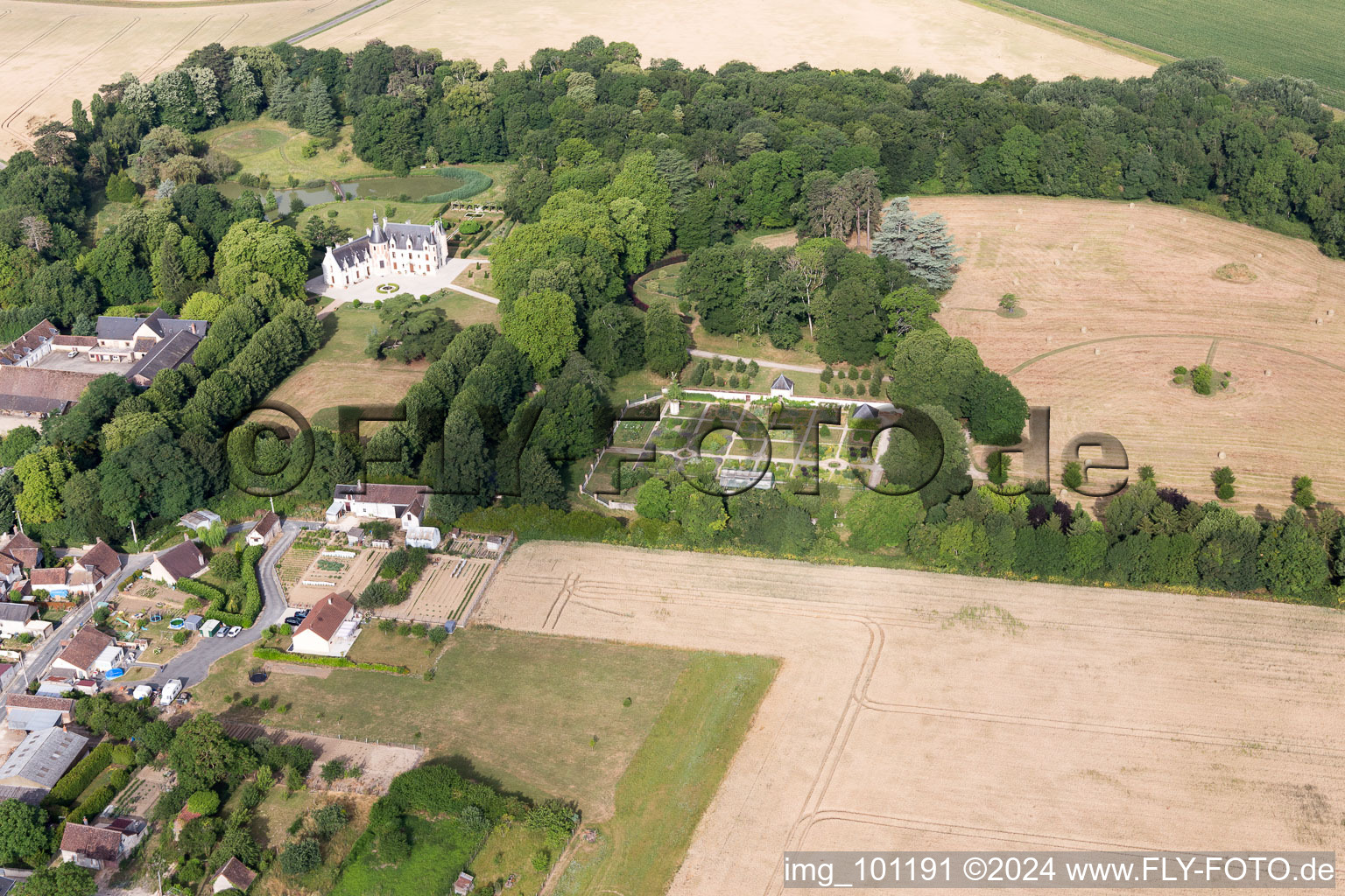 Saint-Cyr-du-Gault in the state Loir et Cher, France from the drone perspective