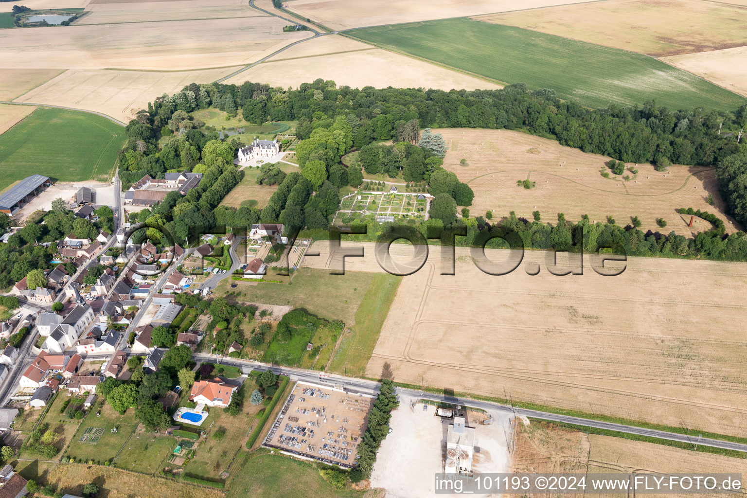 Saint-Cyr-du-Gault in the state Loir et Cher, France from a drone