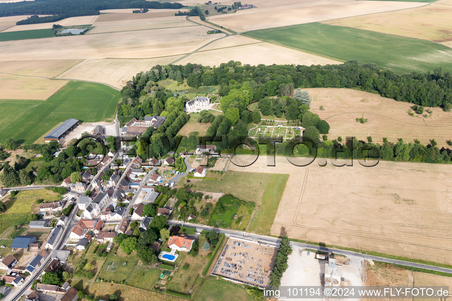 Saint-Cyr-du-Gault in the state Loir et Cher, France seen from a drone