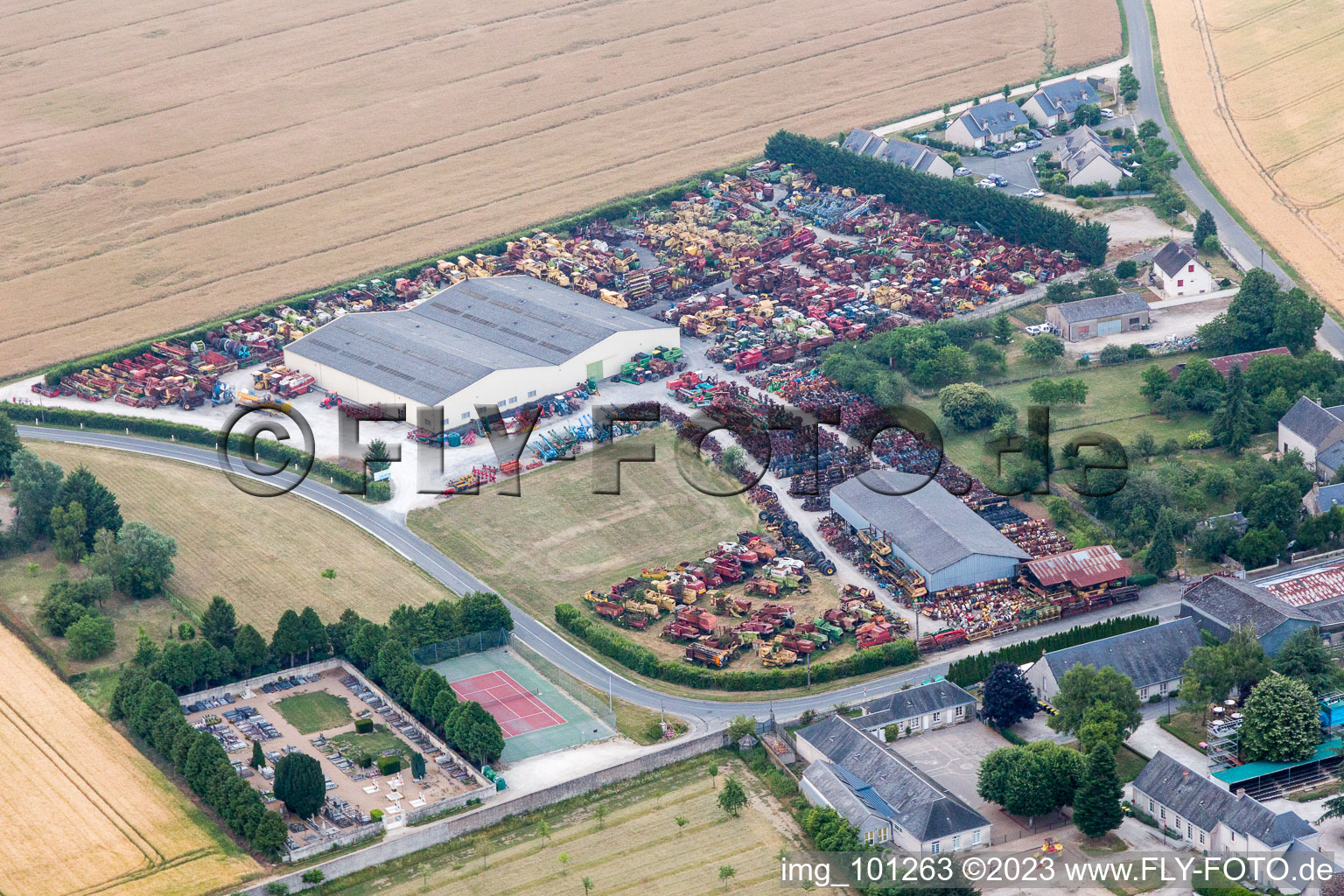Drone image of Talcy in the state Loir et Cher, France