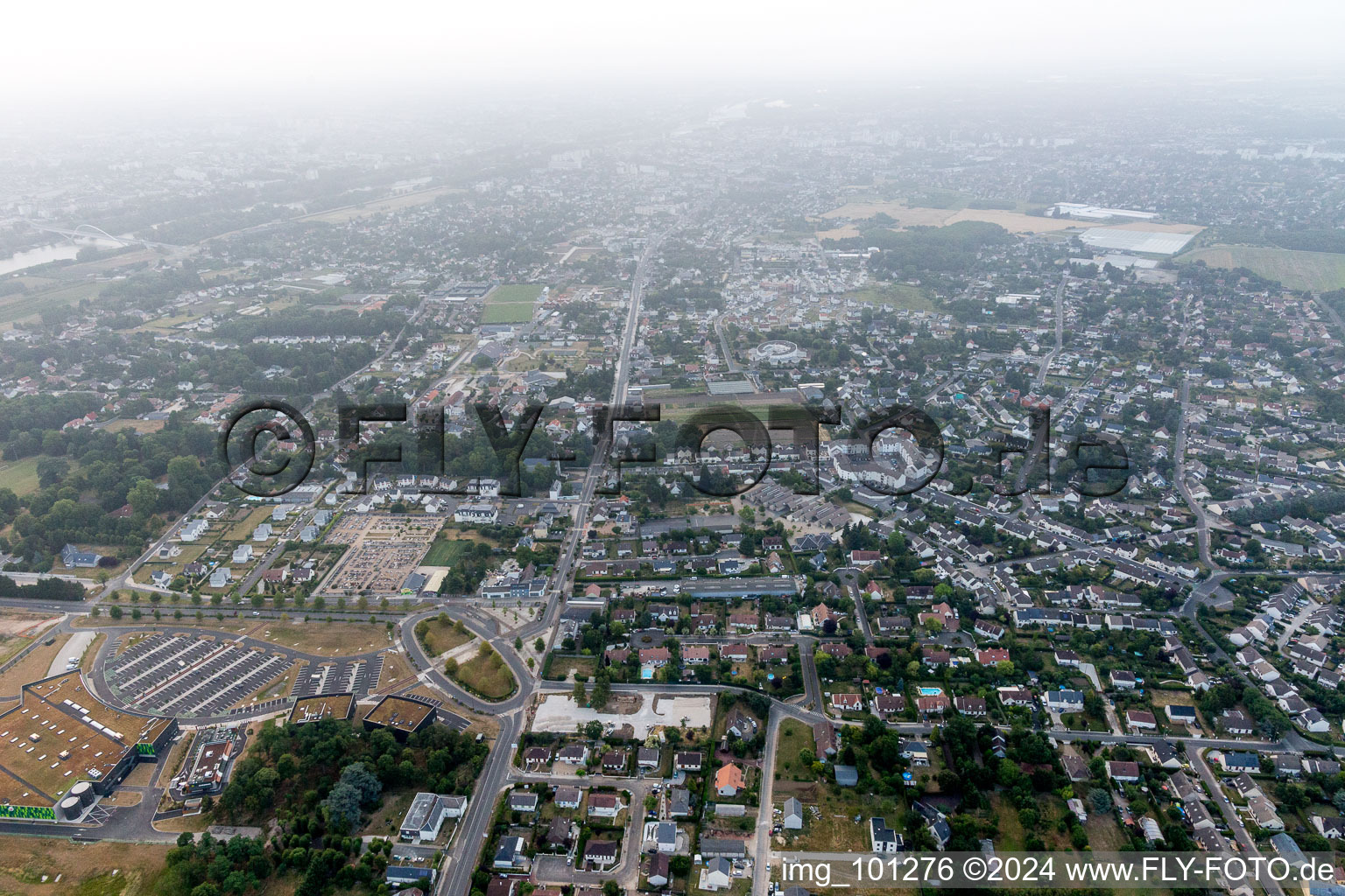 Aerial view of Saint-Pryvé-Saint-Mesmin in the state Loiret, France